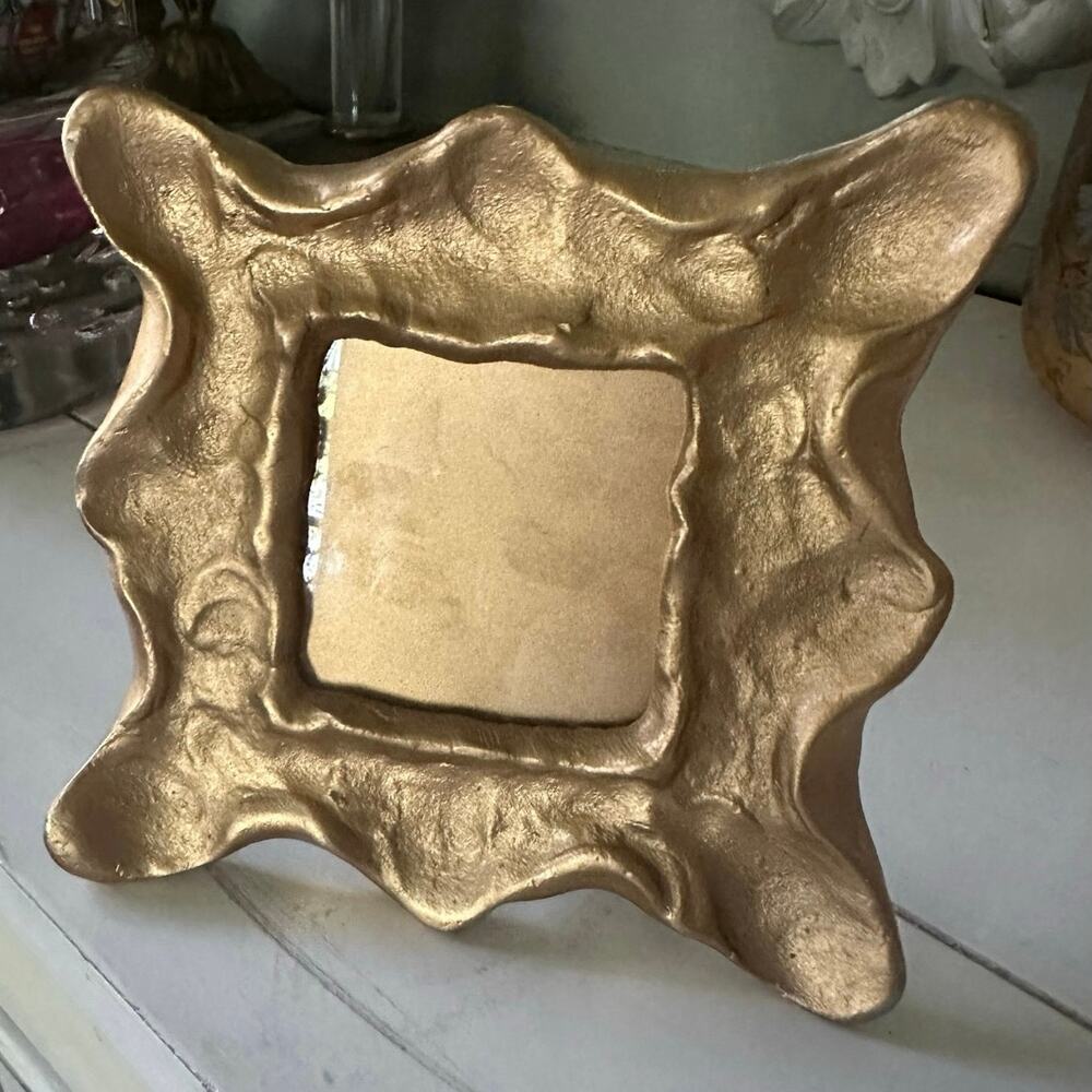 Vintage Michael Aram Photo Picture Frame signed gold rare unique 6”abstract 1993